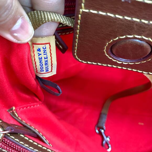 Dooney & Bourke Leather Purse Brinley Chestnut Handbags with Crossbody Strap - Picture 16 of 16